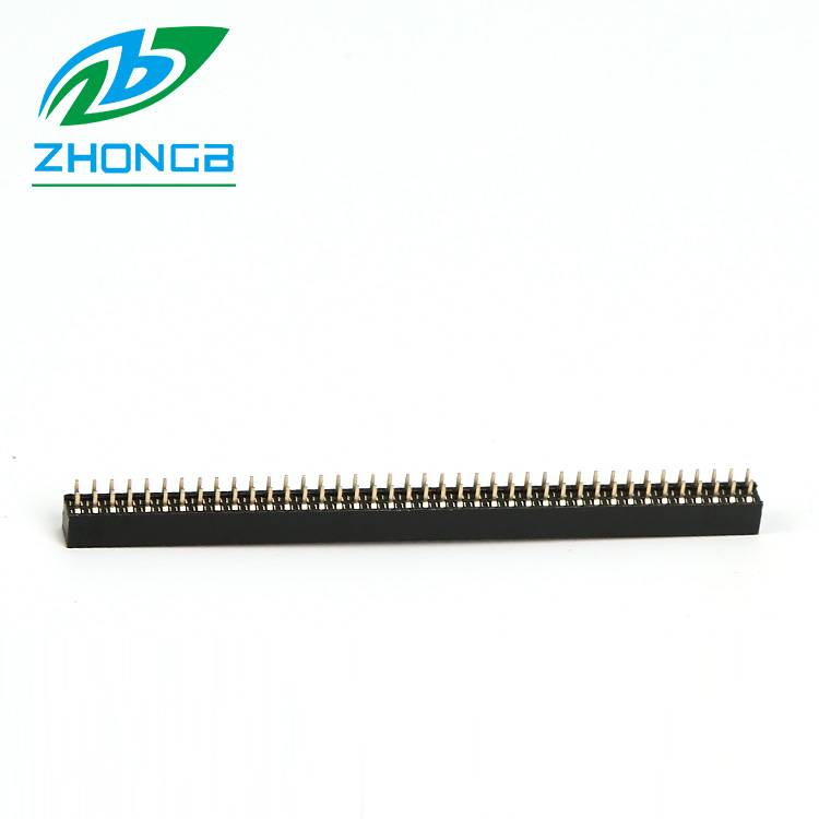 ZB2220-S-1.27 , 2220-S-1.27 , 2220-1.27 , 180 degrees , Straight Pin Dual-Row Female Header , 2-xxp